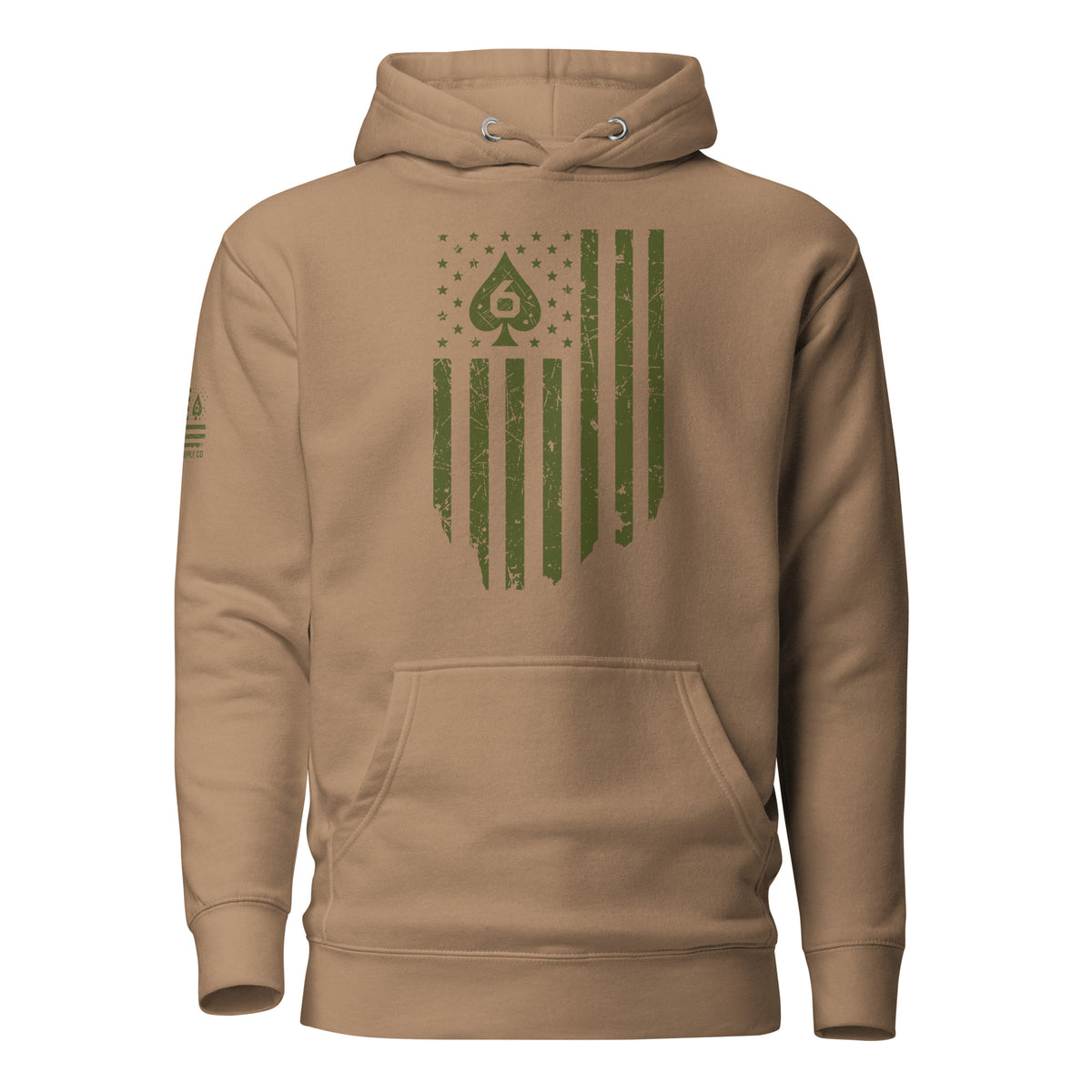Watch Your Six — Standard Issue Hoodie — Latte, front view