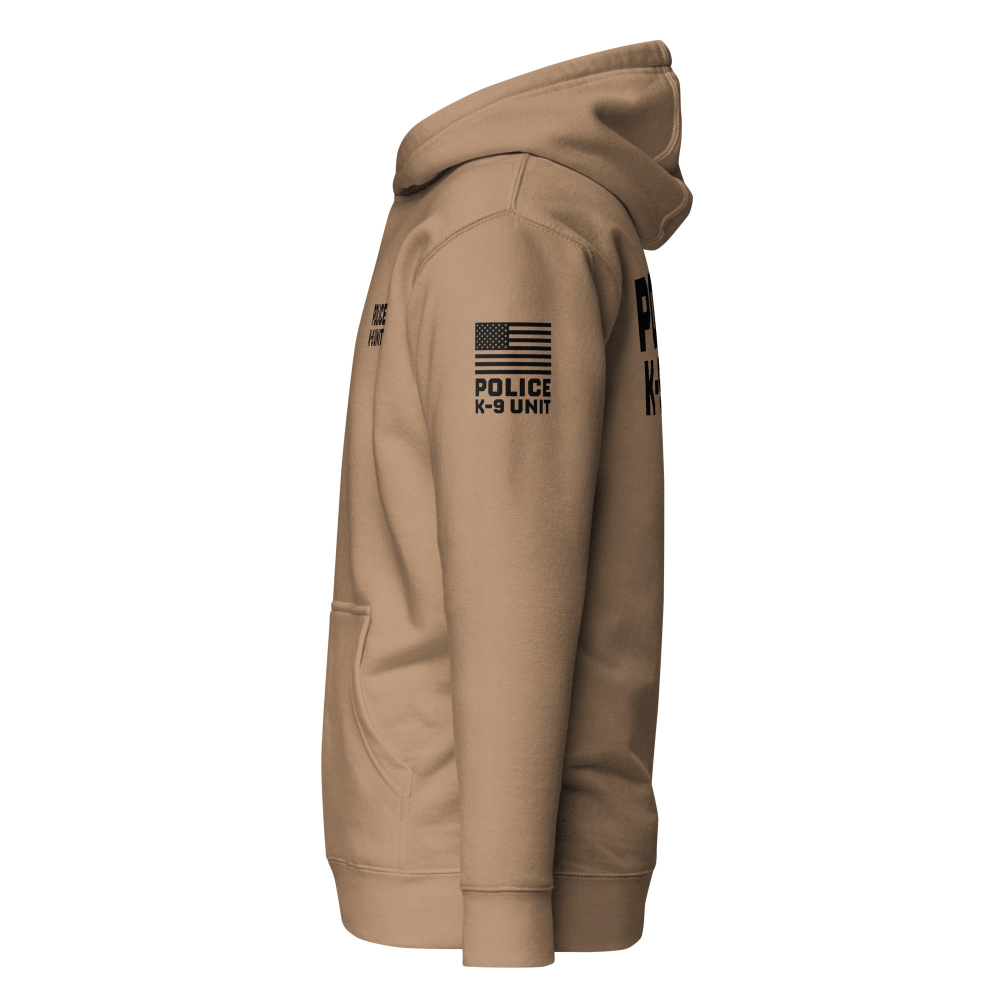 Police K-9 Unit - Premium Duty Wear / RAID Hoodie (Flag & Sleeve Identifiers) in Latte - left-side view