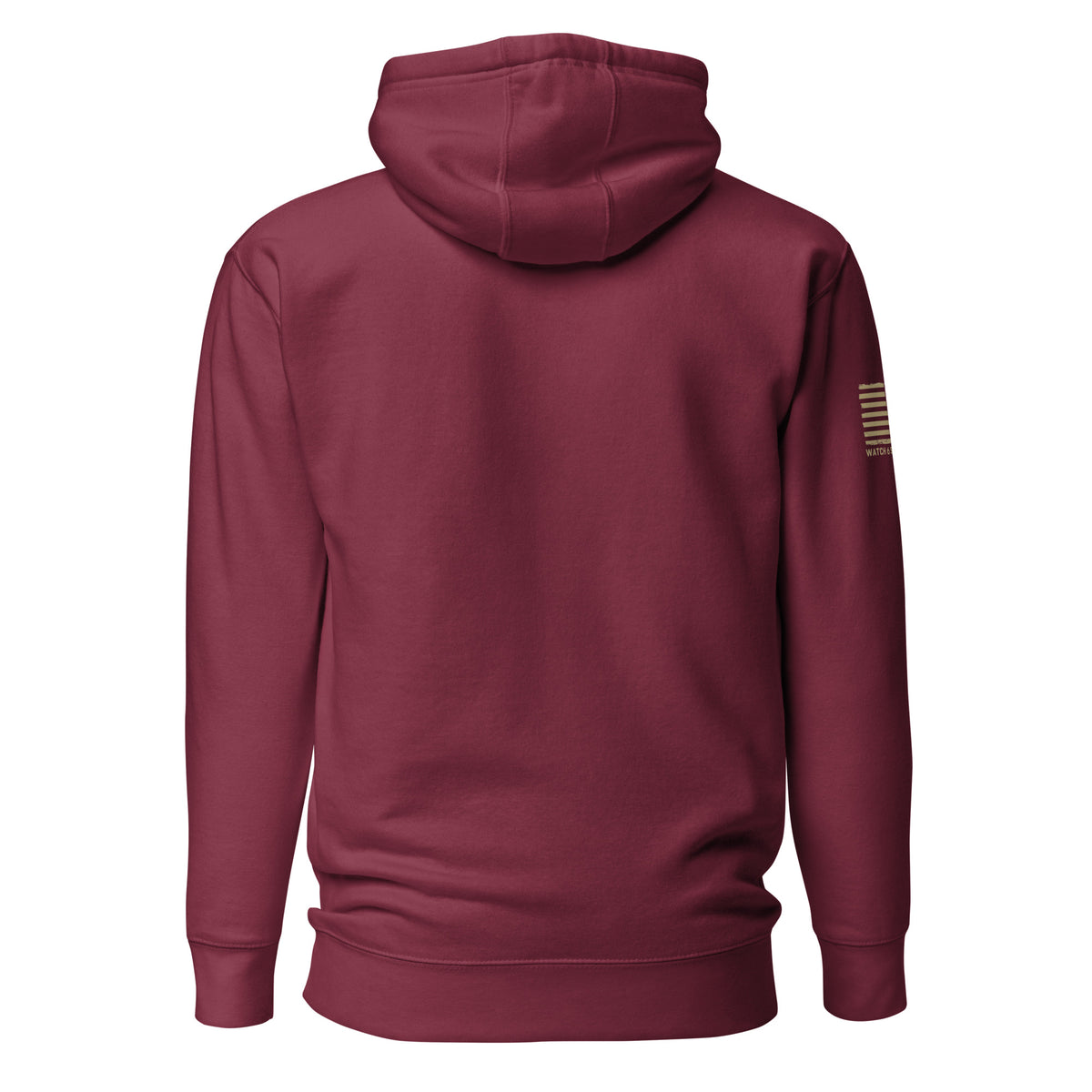 Watch Your Six Flag — Standard Issue Hoodie — Maroon, back view