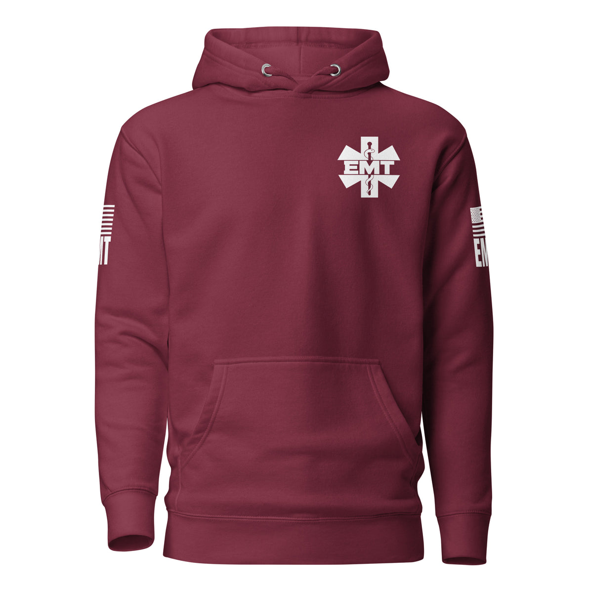 EMT — Duty Wear Premium Hoodie in Maroon, front view