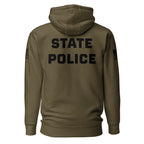State Police — Duty Wear Premium Hoodie (Flag & Sleeve Identifier) — Military Green — Back view