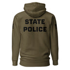 State Police — Duty Wear Premium Hoodie (Flag & Sleeve Identifier) — Military Green — Back view