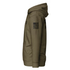 Police K-9 Unit - Premium Duty Wear / RAID Hoodie (Flag & Sleeve Identifiers) in Military Green - left-side view