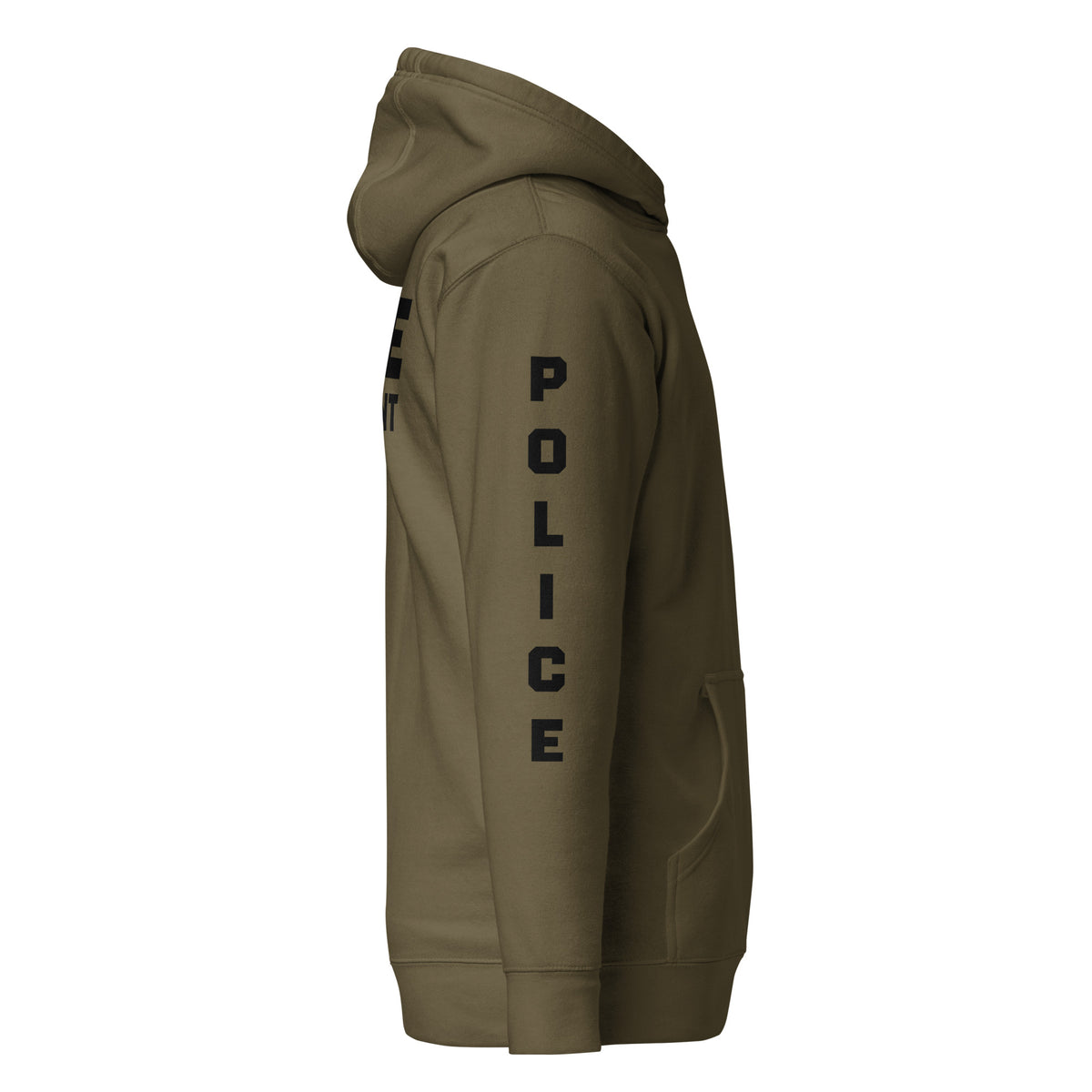 Special Agent — Duty Wear Premium Hoodie (Full Sleeve Identifier) — Military Green — Right-side view