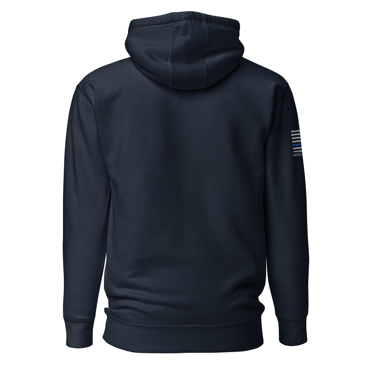 Thin Blue Line — Signature Honor Series Flag Hoodie — Navy Blazer, back view