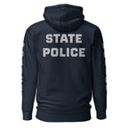 State Police — Duty Wear Premium Hoodie (Full Sleeve Identifier) — Navy Blazer — Back view