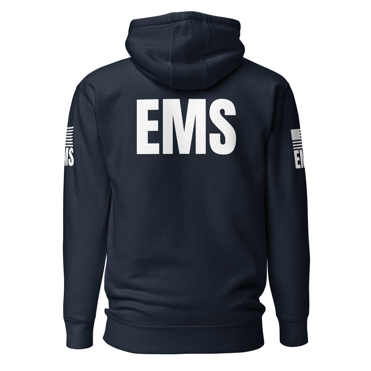 EMS — Duty Wear Premium Hoodie (Flag & Sleeve Identifier) — Navy Blazer — Back view