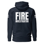 Fire Investigator — Duty Wear Premium Hoodie (Flag & Sleeve Identifier) — Navy Blazer — Back view