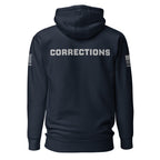 Corrections — Duty Wear Premium Hoodie (Flag & Sleeve Identifier) — Navy Blazer — Back view