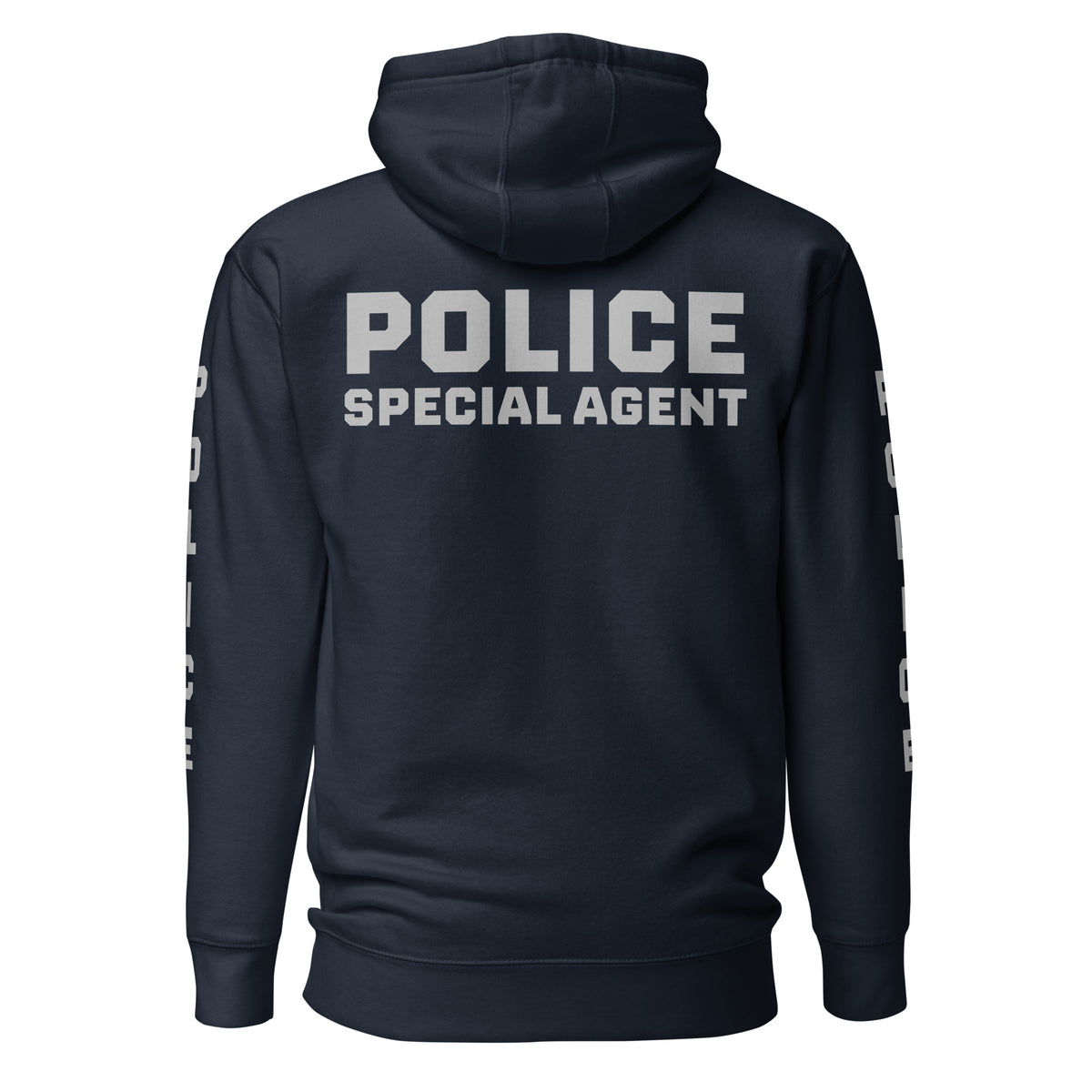 Special Agent — Duty Wear Premium Hoodie (Full Sleeve Identifier) — Navy Blazer — Back view