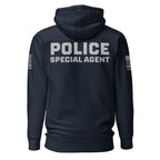 Special Agent — Duty Wear Premium Hoodie (Flag & Sleeve Identifier) — Navy Blazer — Back view