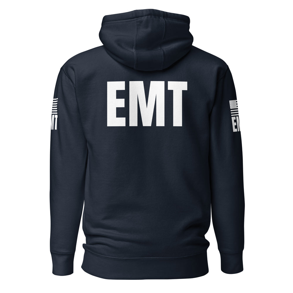 EMT — Duty Wear Premium Hoodie in Navy Blazer, back view