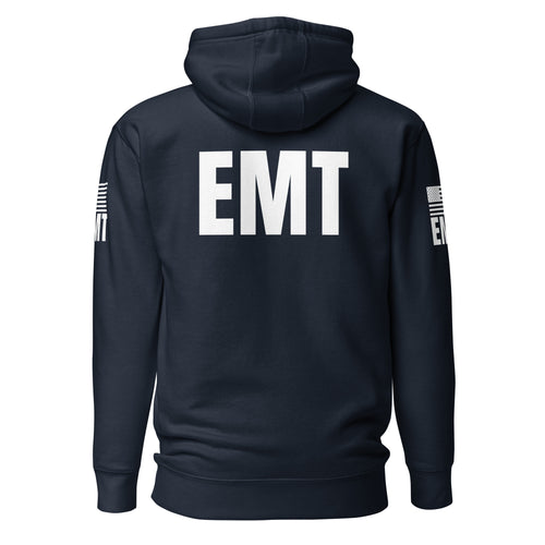 EMT — Duty Wear Premium Hoodie in Navy Blazer, back view