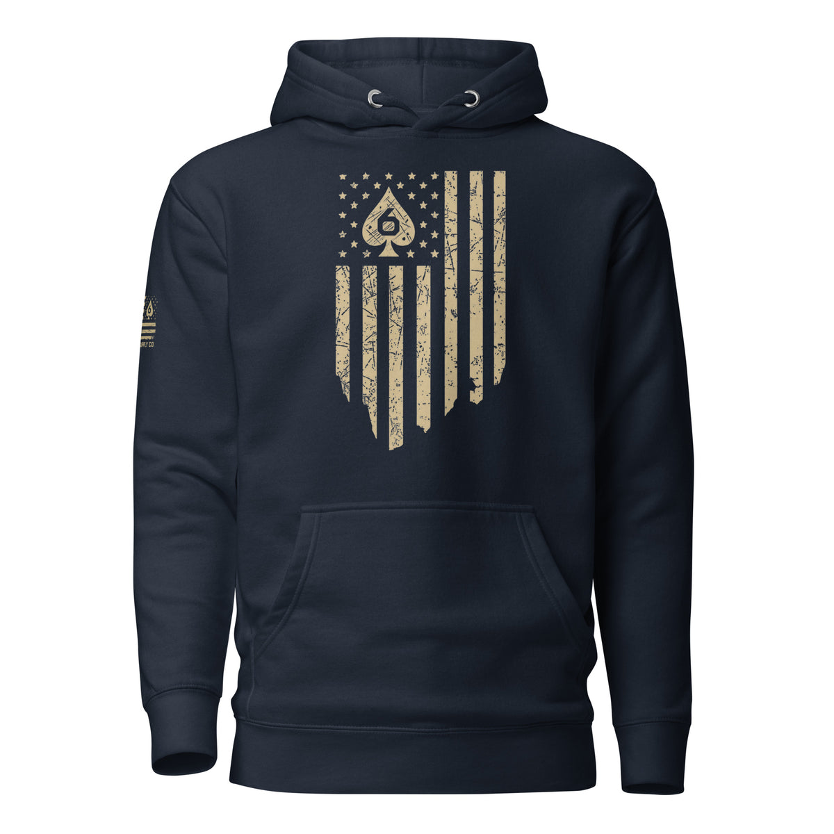 Watch Your Six Flag — Standard Issue Hoodie — Navy Blazer, front view