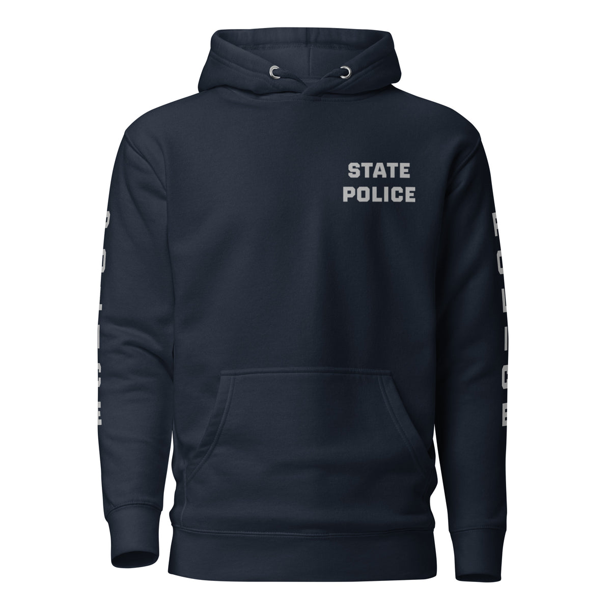 State Police — Duty Wear Premium Hoodie (Full Sleeve Identifier) — Navy Blazer — Front view