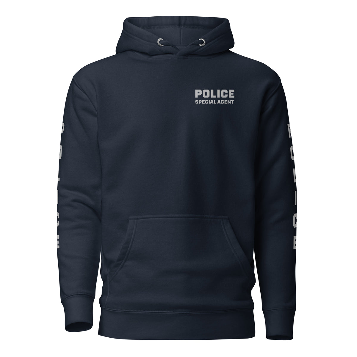 Special Agent — Duty Wear Premium Hoodie (Full Sleeve Identifier) — Navy Blazer — Front view