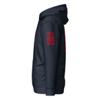 Fire Rescue on-duty hoodie with dual sleeve identifiers in Navy Blazer, left view