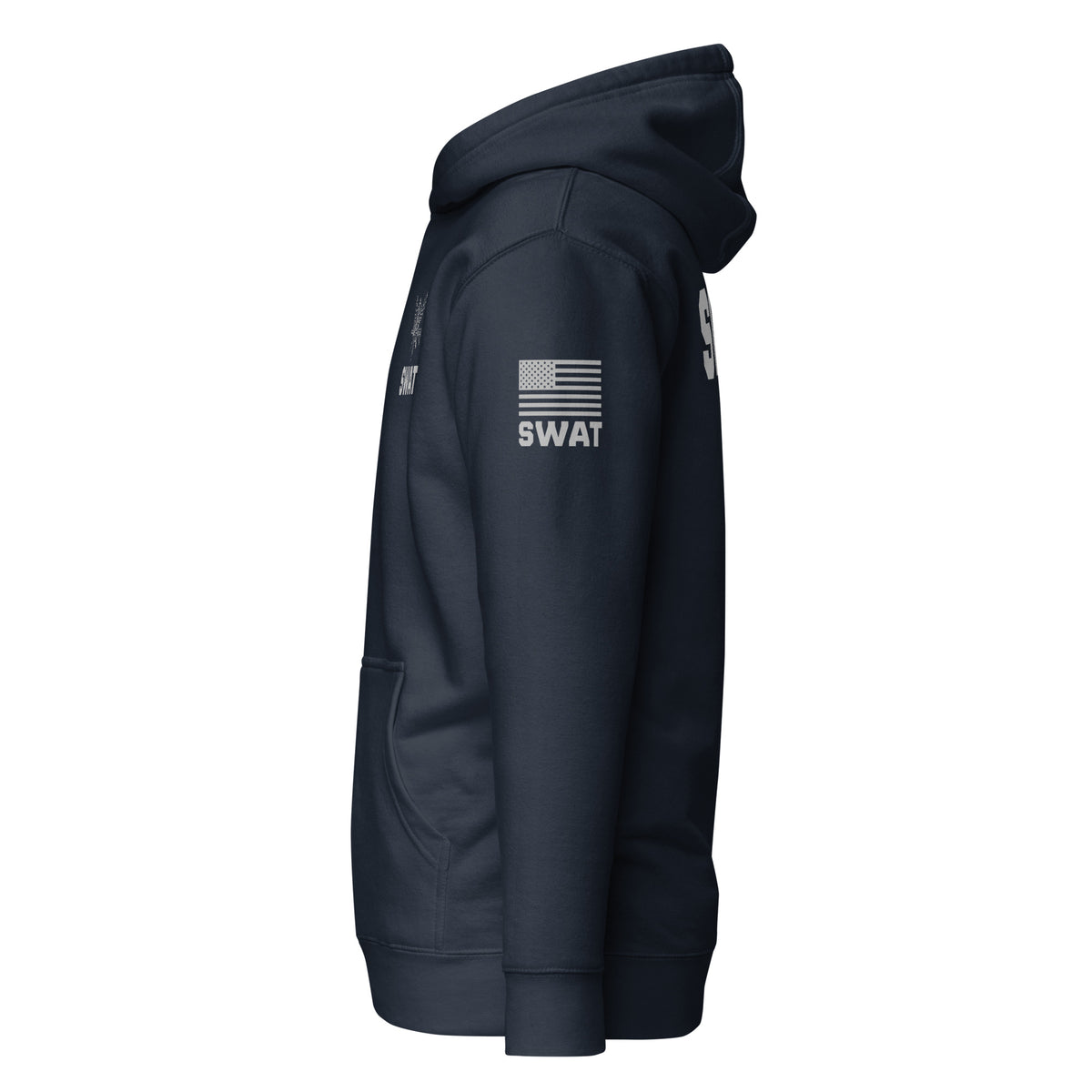 SWAT — Duty Wear Premium Hoodie (Flag & Sleeve Identifier) — Navy Blazer — Left-side view