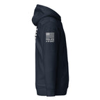 Police K-9 Unit - Premium Duty Wear / RAID Hoodie (Flag & Sleeve Identifiers) in Navy Blazer - right-side view