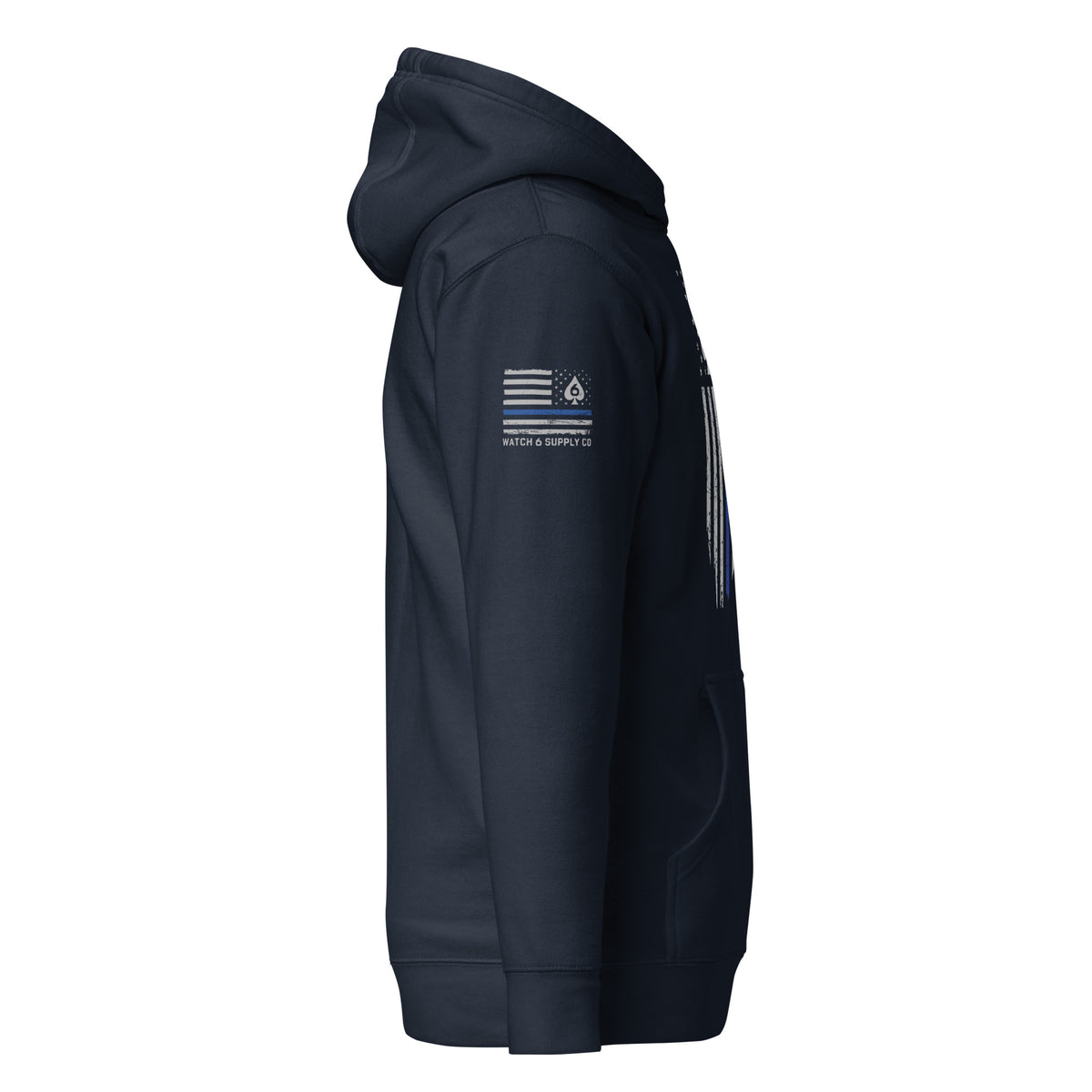 Thin Blue Line — Signature Honor Series Flag Hoodie — Navy Blazer, right-side view