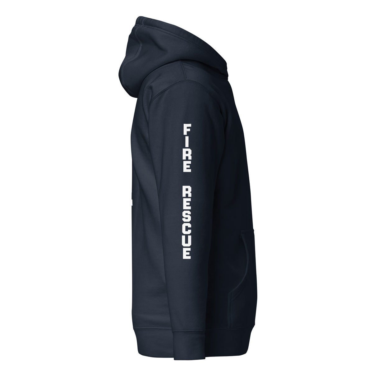 Fire Rescue — Duty Wear Premium Hoodie (Full Sleeve Identifier) — Navy Blazer — Right-side view
