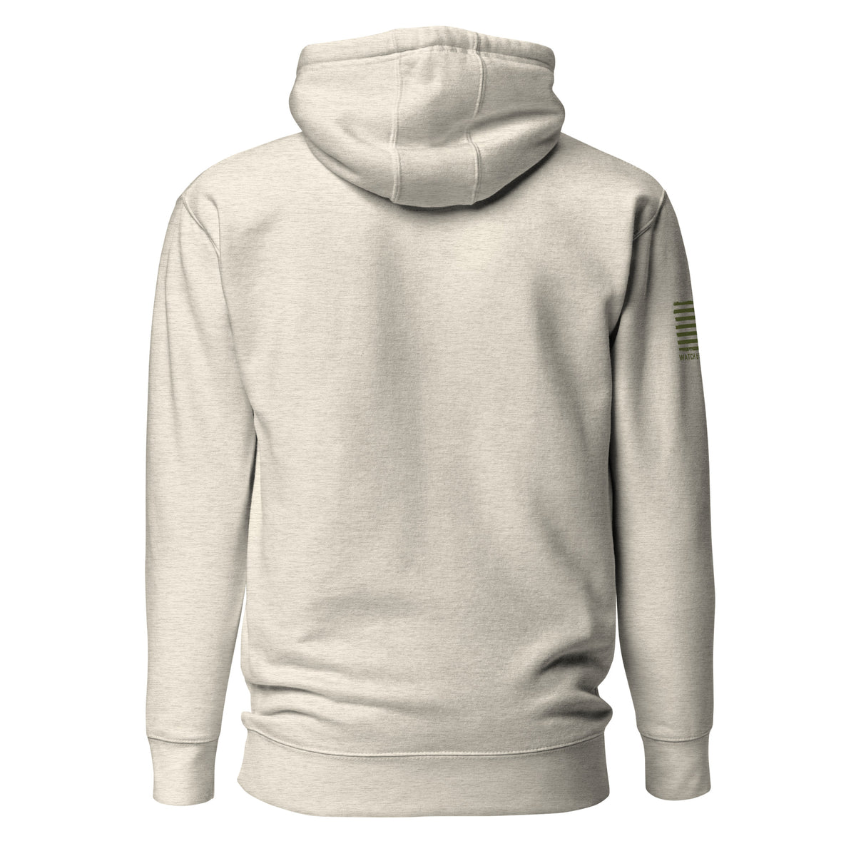 Watch Your Six — Standard Issue Hoodie — Oatmeal Heather, back view