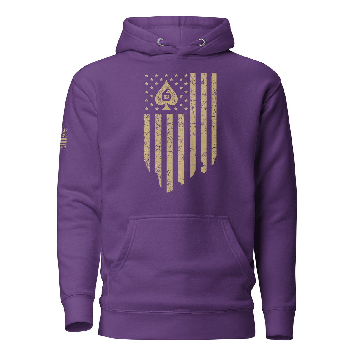 Watch Your Six Flag — Standard Issue Hoodie — Purple, front view