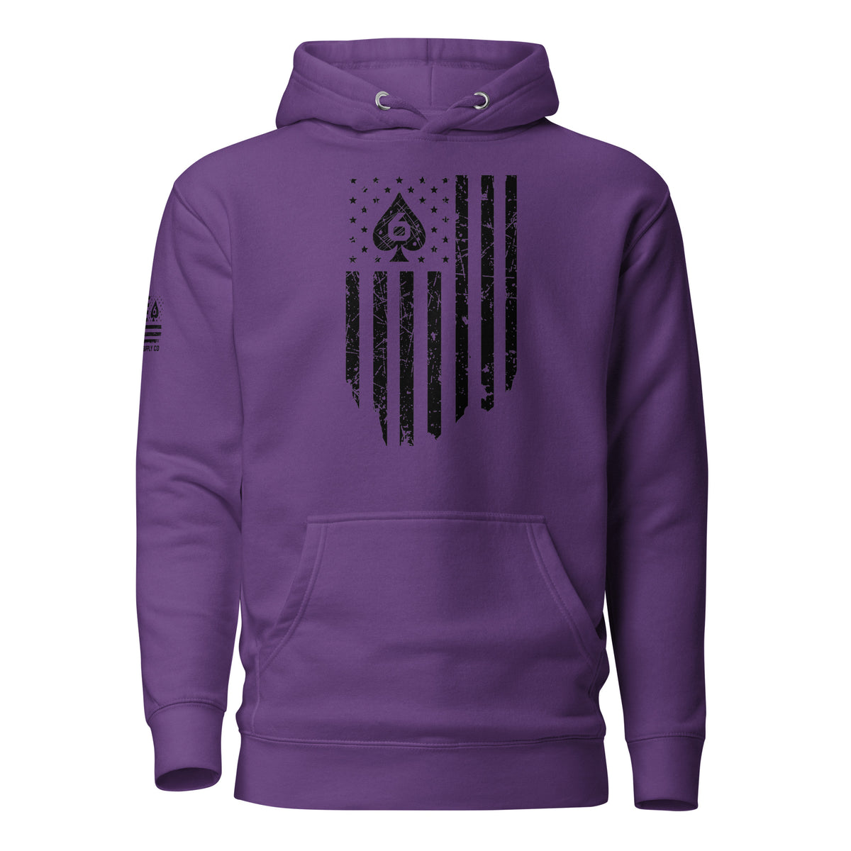 Watch Your Six Flag — Standard Issue Hoodie — Purple — Front view