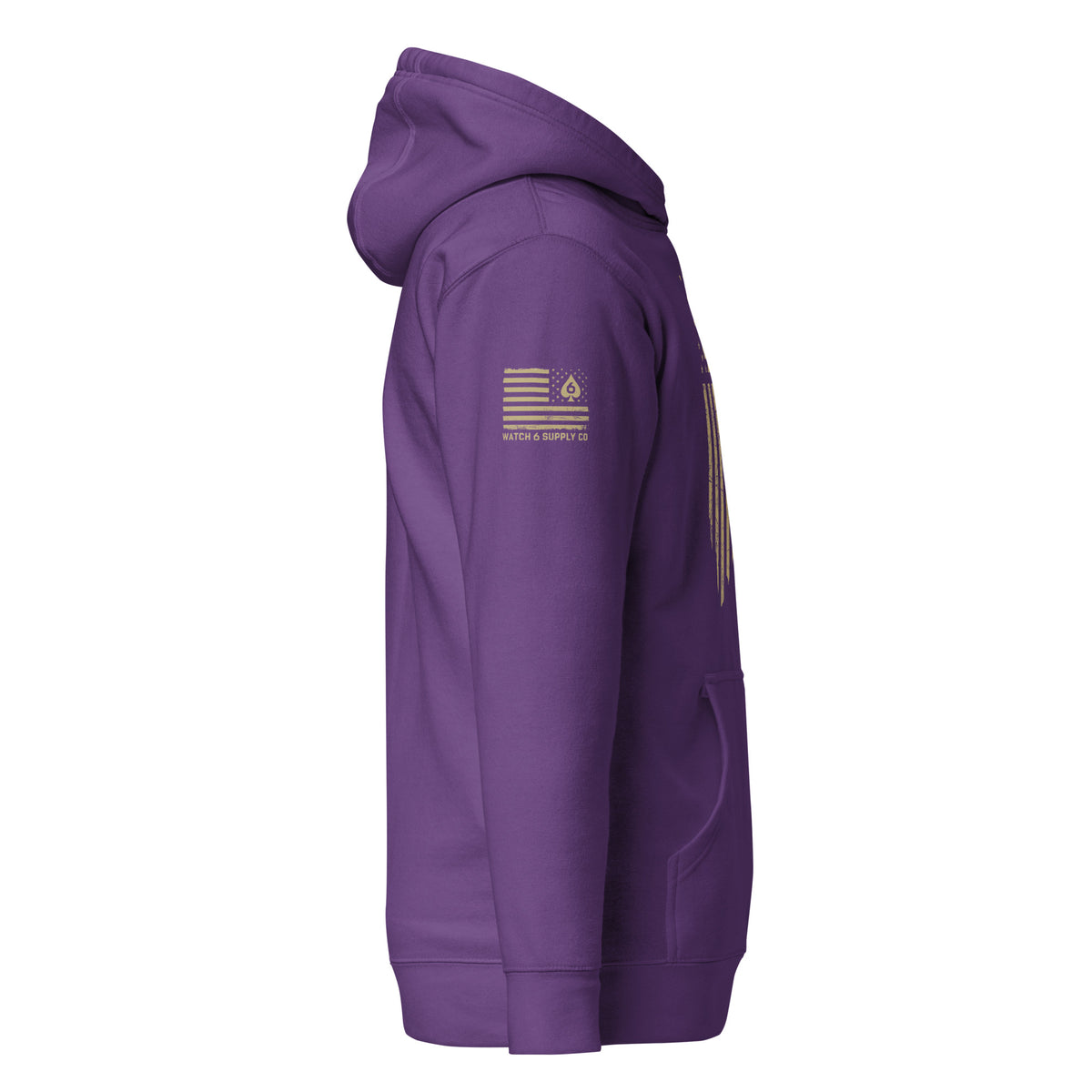 Watch Your Six Flag — Standard Issue Hoodie — Purple, right-side view