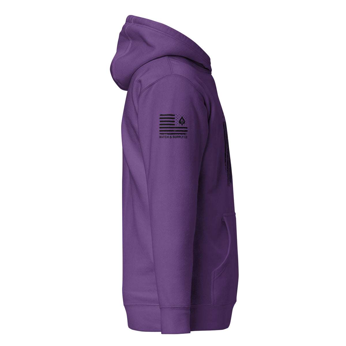 Watch Your Six Flag — Standard Issue Hoodie — Purple — Right-side view