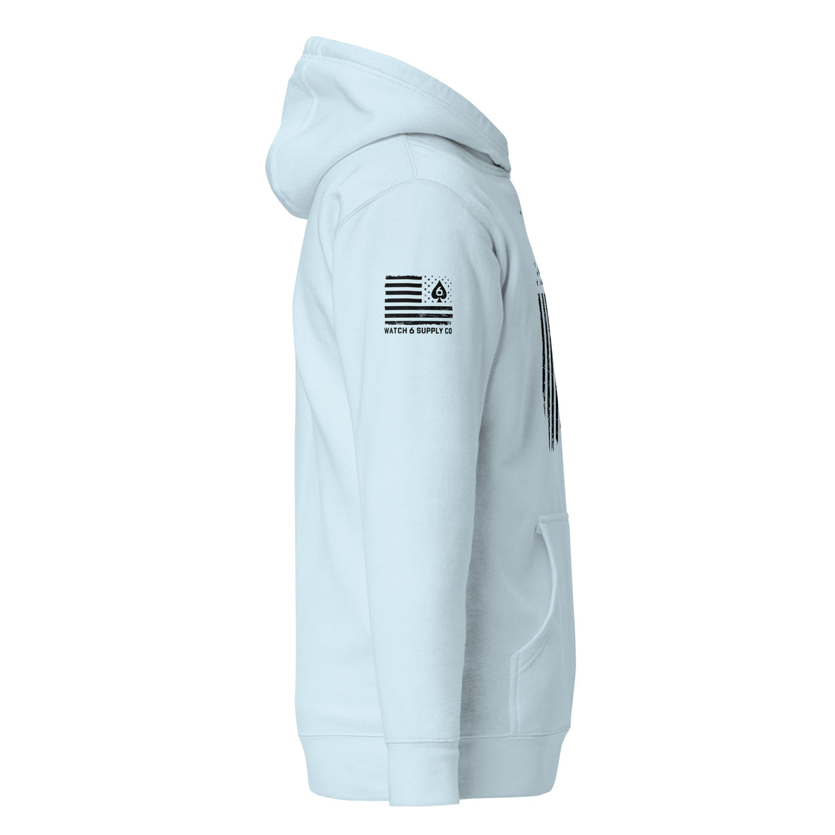 Watch Your Six Flag — Standard Issue Hoodie — Sky Blue — Right-side view