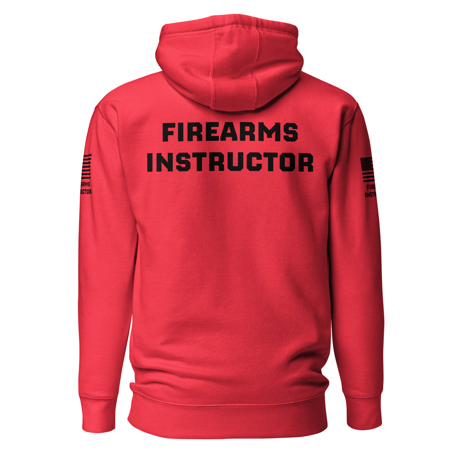 Firearms Instructor — Duty Wear & Range Hoodie — Team Red, back view