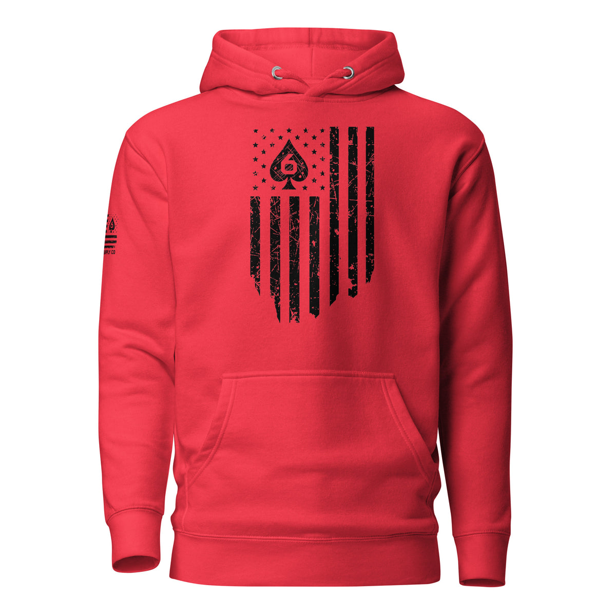 Watch Your Six Flag — Standard Issue Hoodie — Team Red — Front view