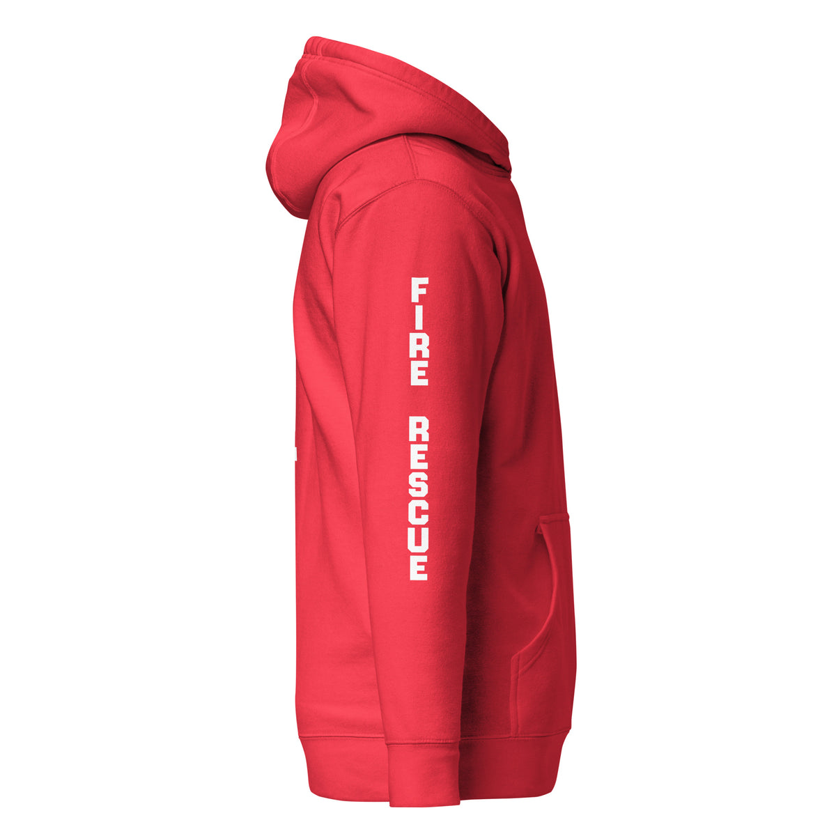 Fire Rescue — Duty Wear Premium Hoodie (Full Sleeve Identifier) — Team Red — Right-side view