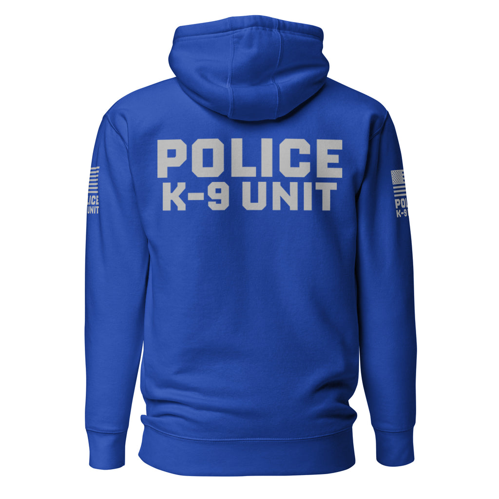 Police K-9 Unit - Premium Duty Wear / RAID Hoodie (Flag & Sleeve Identifiers) in Team Royal - back view