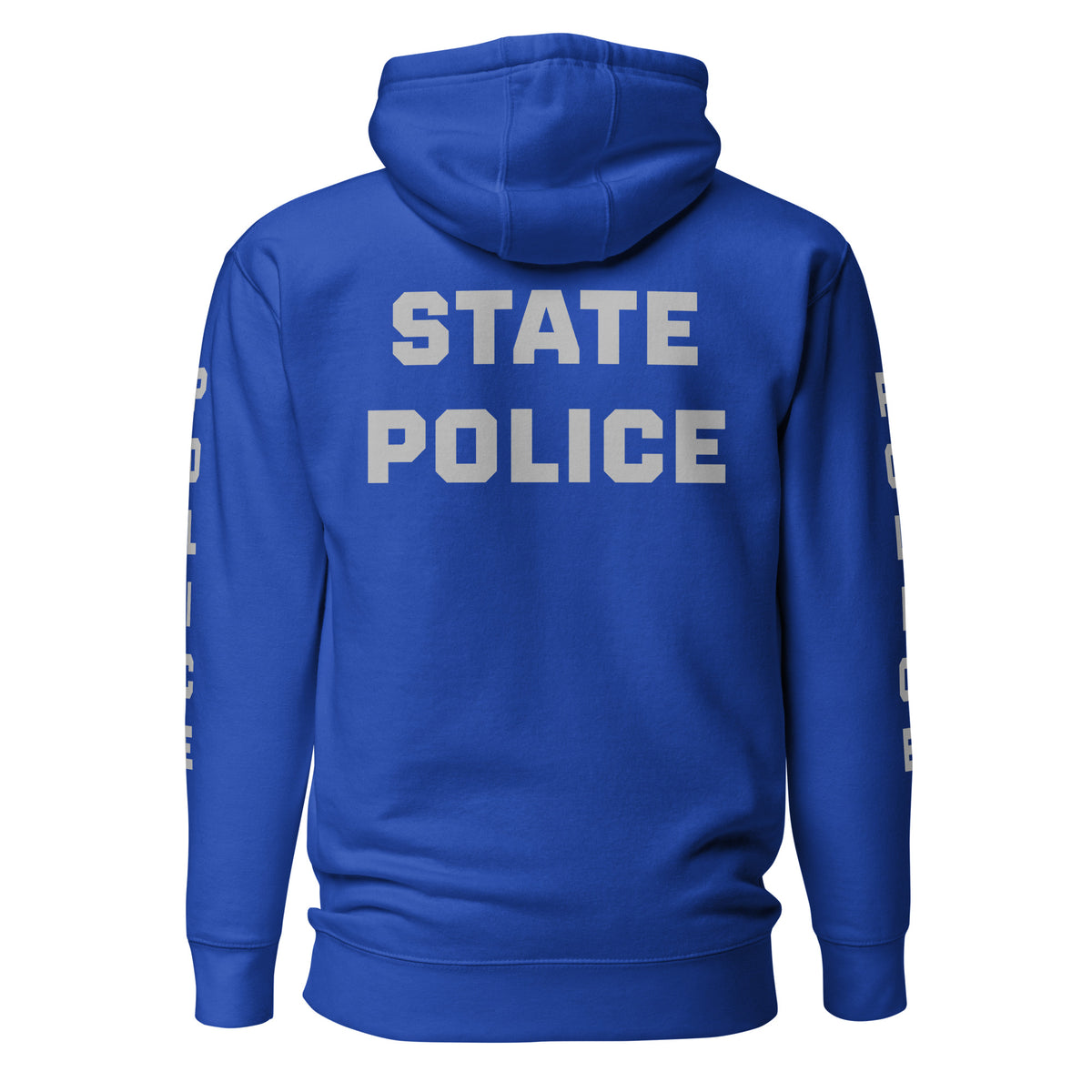 State Police — Duty Wear Premium Hoodie (Full Sleeve Identifier) — Team Royal — Back view