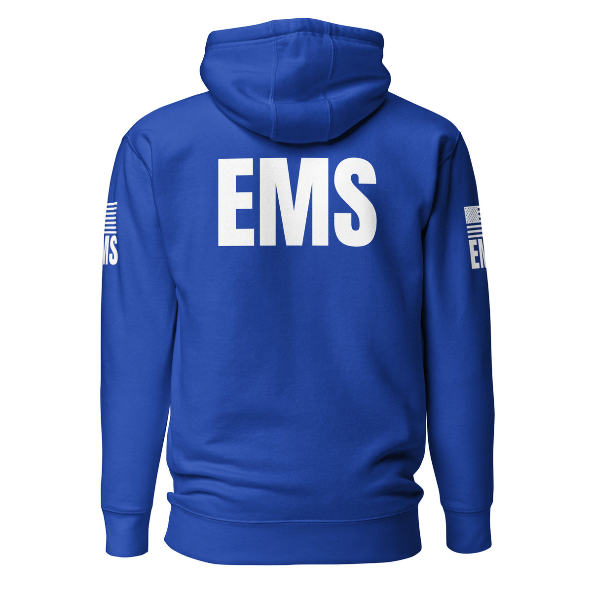 EMS — Duty Wear Premium Hoodie (Flag & Sleeve Identifier) — Team Royal — Back view
