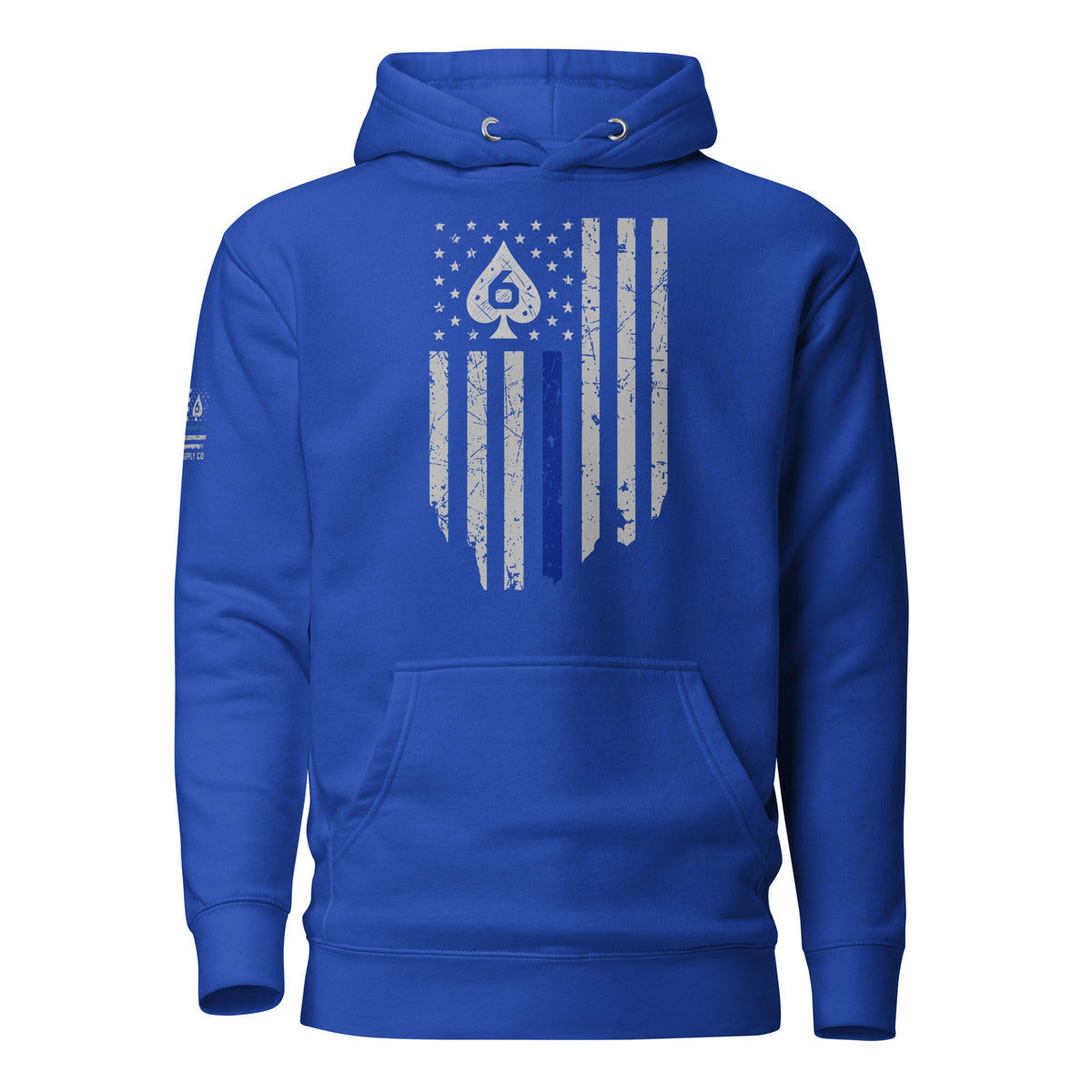 Thin Blue Line — Signature Honor Series Flag Hoodie — Team Royal, front view