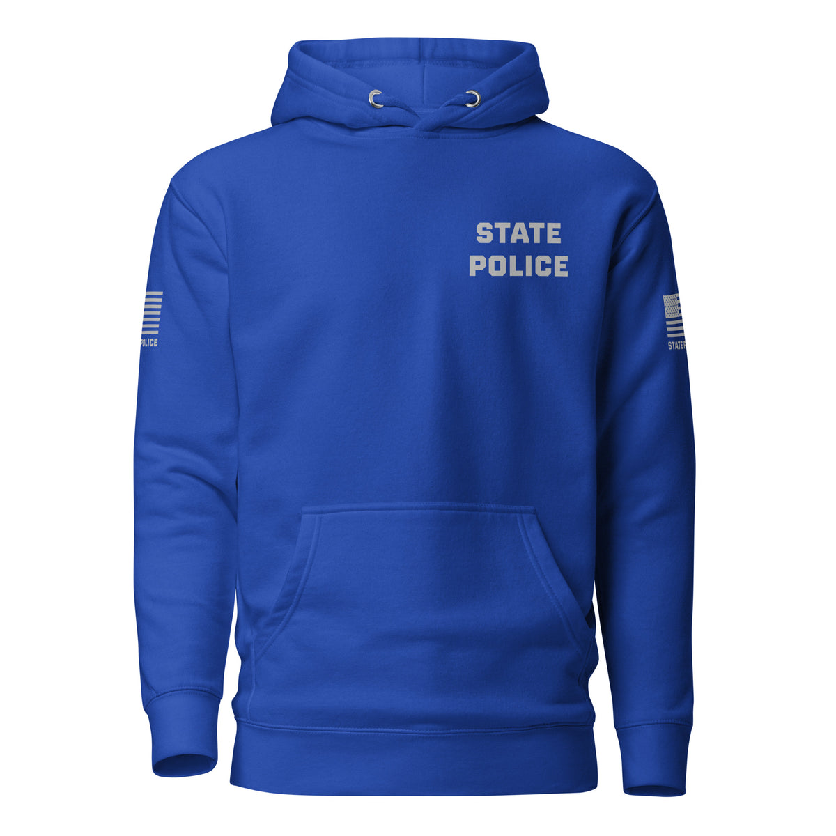 State Police — Duty Wear Premium Hoodie (Flag & Sleeve Identifier) — Team Royal — Front view