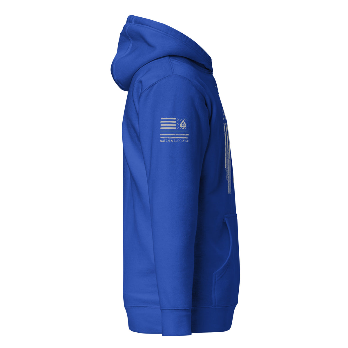 Thin Blue Line — Signature Honor Series Flag Hoodie — Team Royal, right-side view