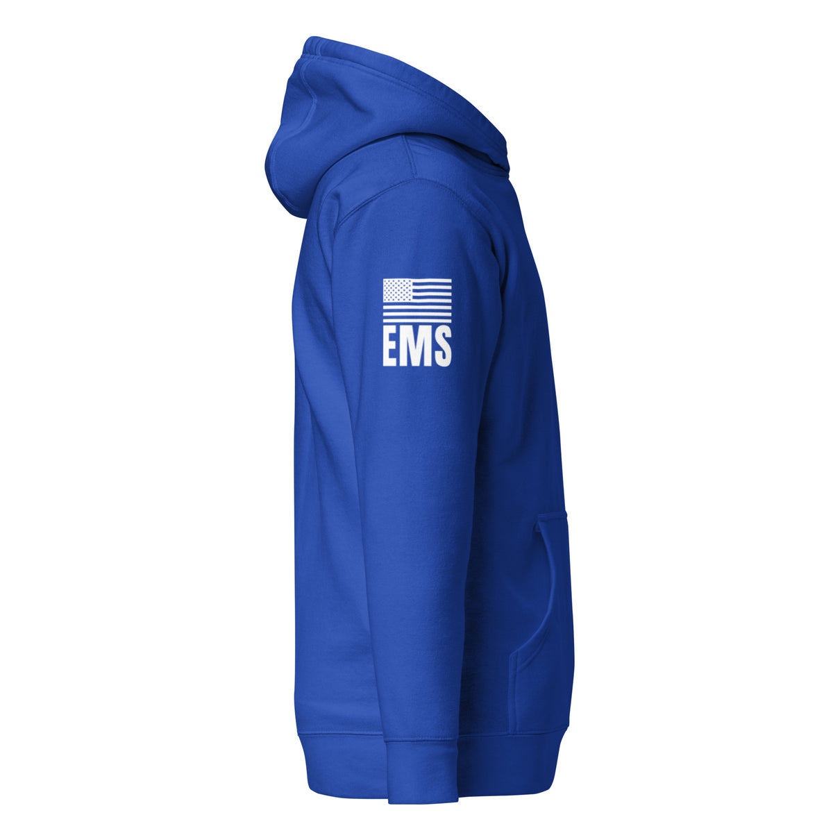 EMS — Duty Wear Premium Hoodie (Flag & Sleeve Identifier) — Team Royal — Right-side view