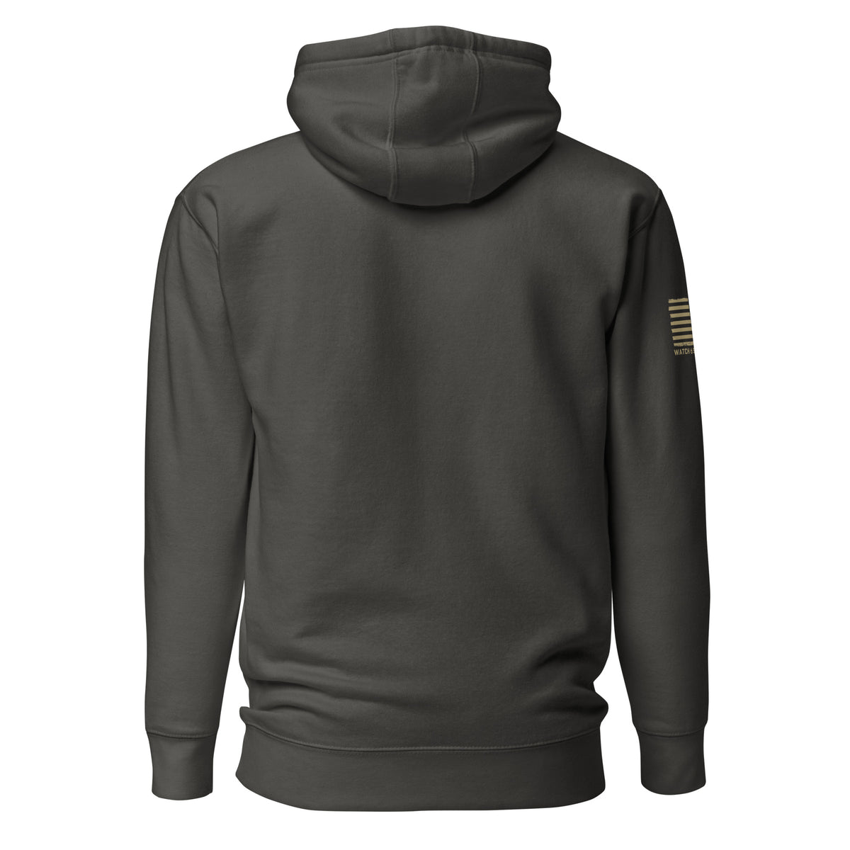 Watch Your Six Flag — Standard Issue Hoodie — Vintage Black, back view
