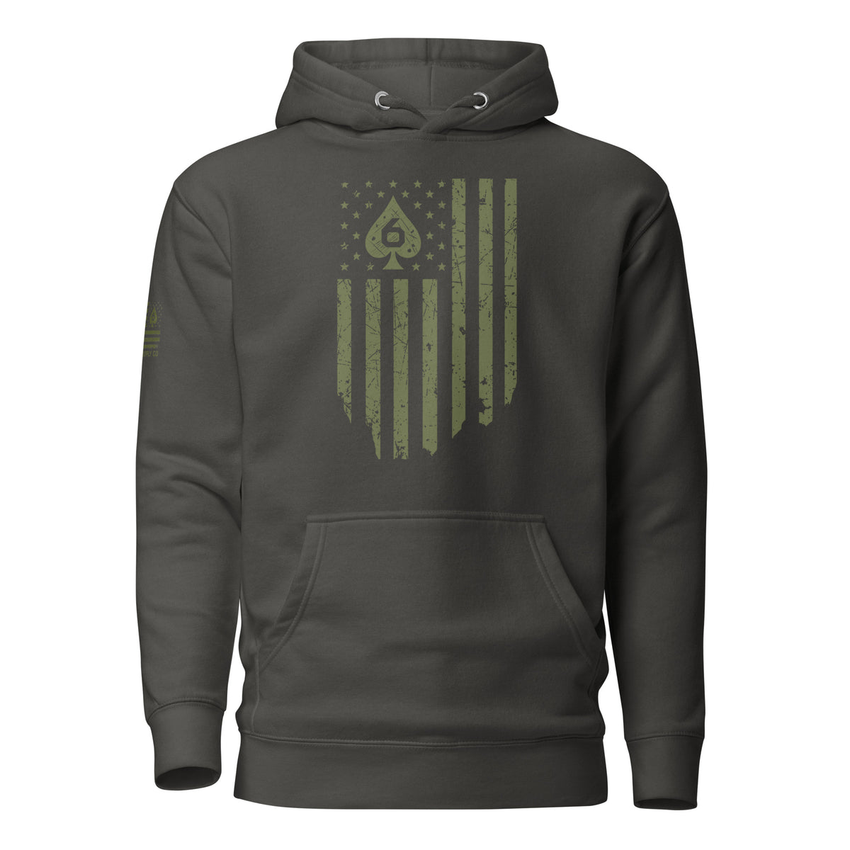 Watch Your Six — Standard Issue Hoodie — Vintage Black, front view