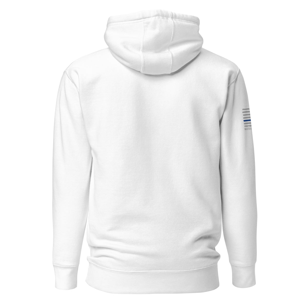 Thin Blue Line — Signature Honor Series Flag Hoodie — White, back view