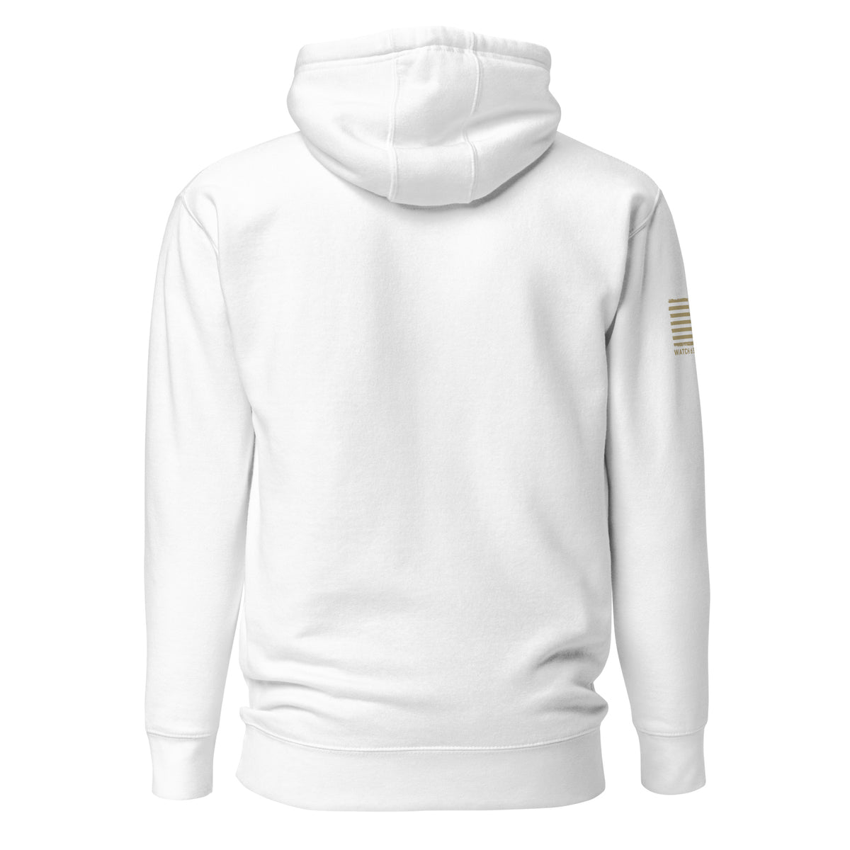 Watch Your Six Flag — Standard Issue Hoodie — White, back view