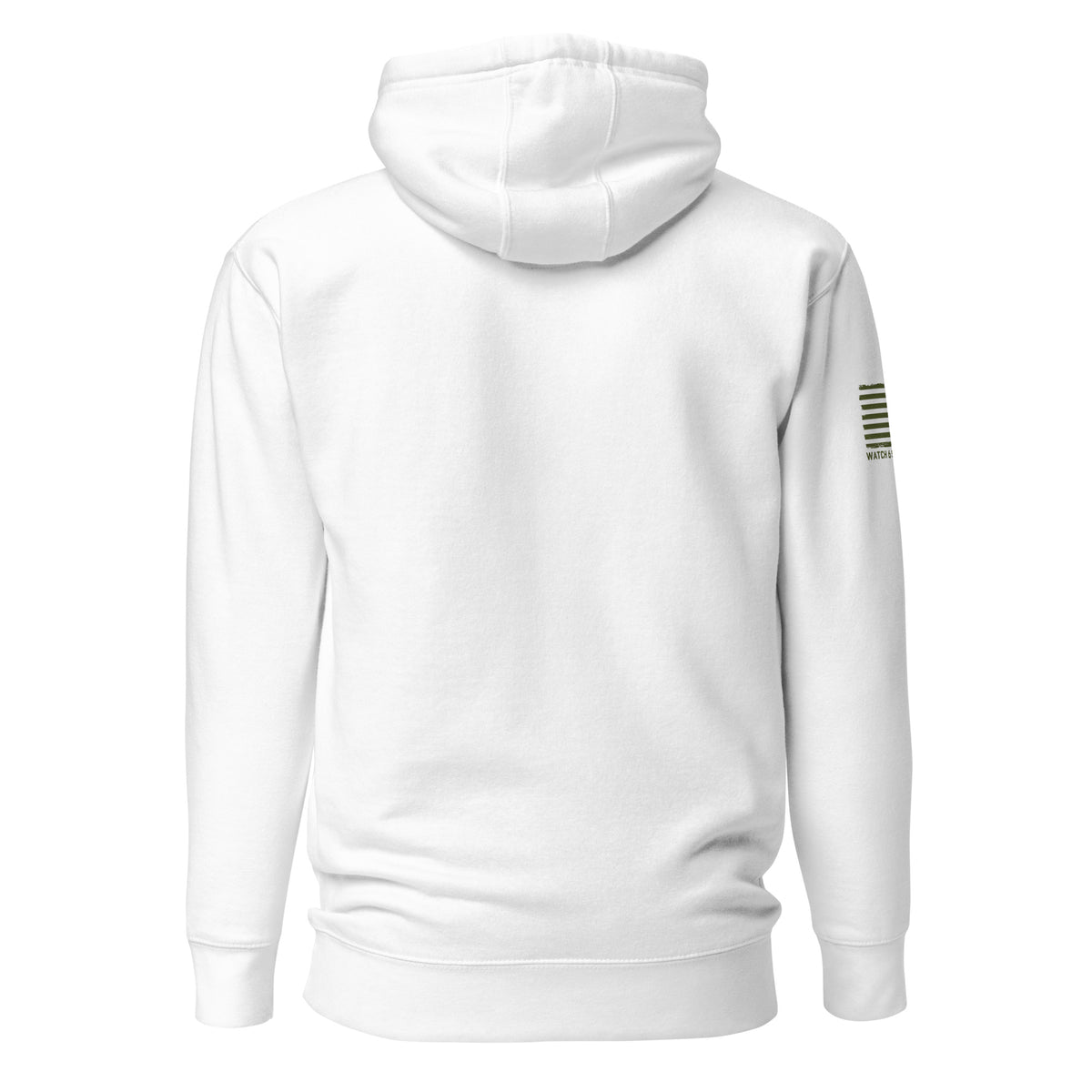 Watch Your Six — Standard Issue Hoodie — White, back view