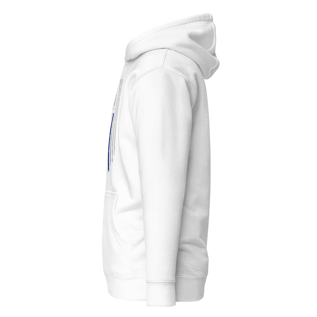 Thin Blue Line — Signature Honor Series Flag Hoodie — White, left-side view