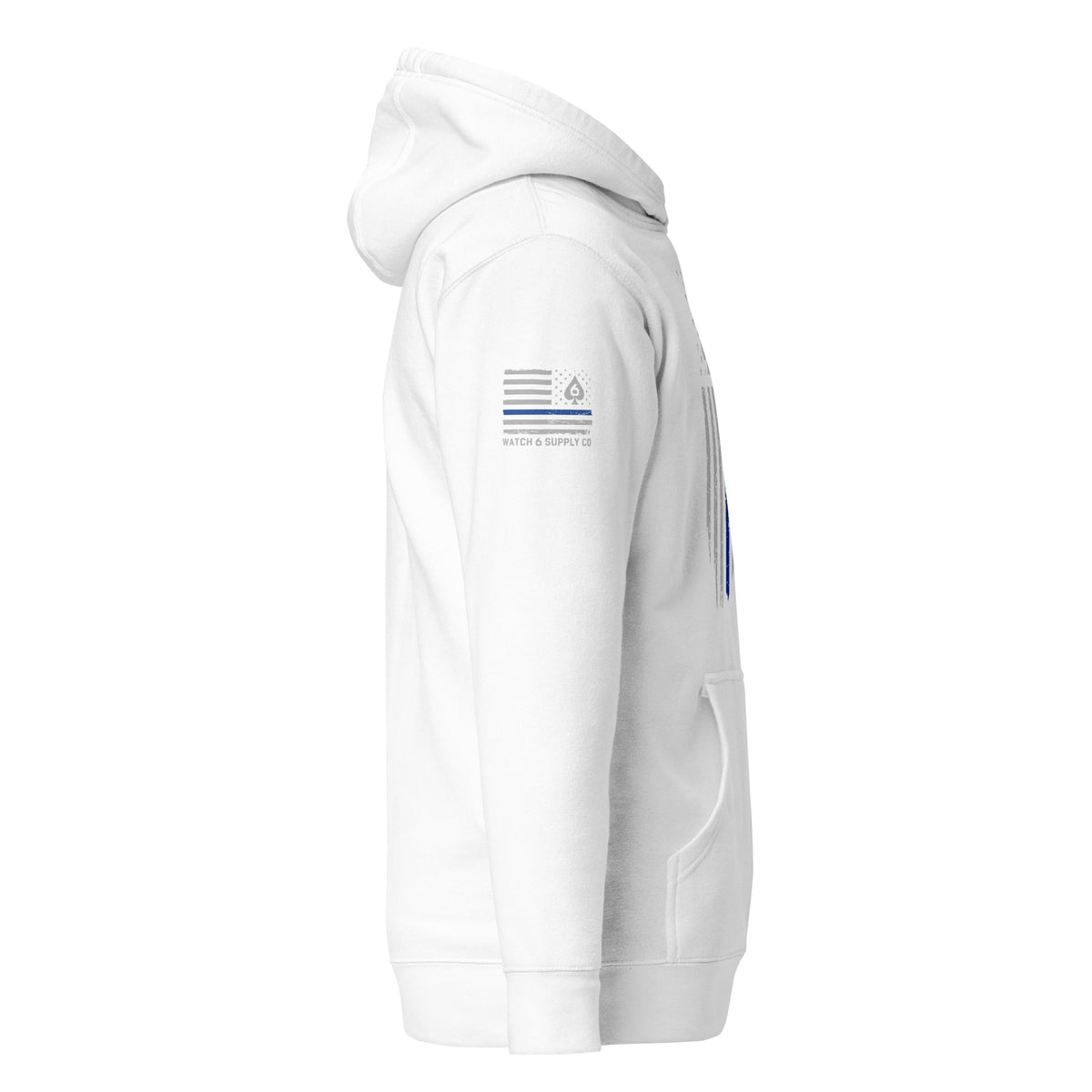Thin Blue Line — Signature Honor Series Flag Hoodie — White, right-side view