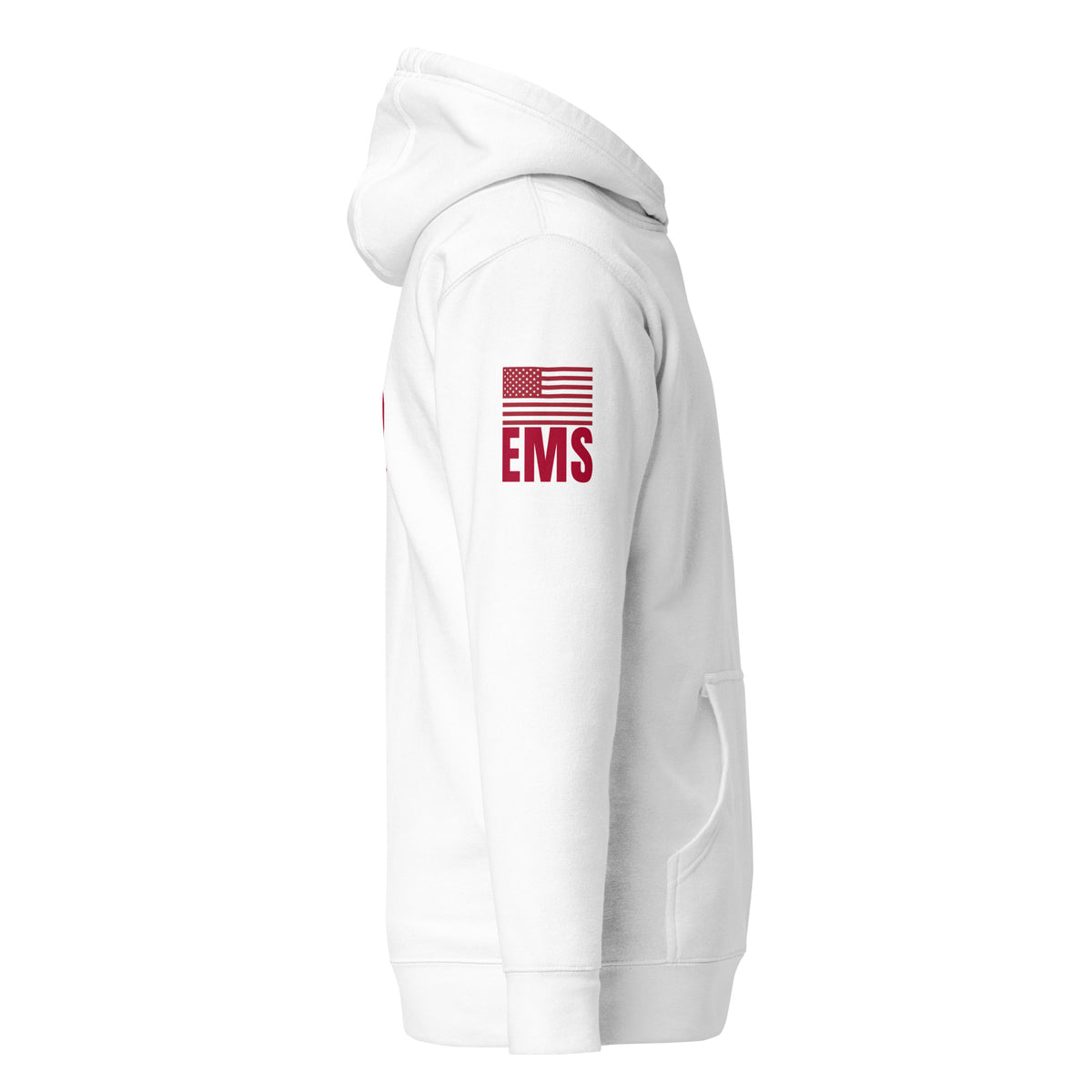 EMS — Duty Wear Premium Hoodie (Flag & Sleeve Identifier) — White — Right-side view