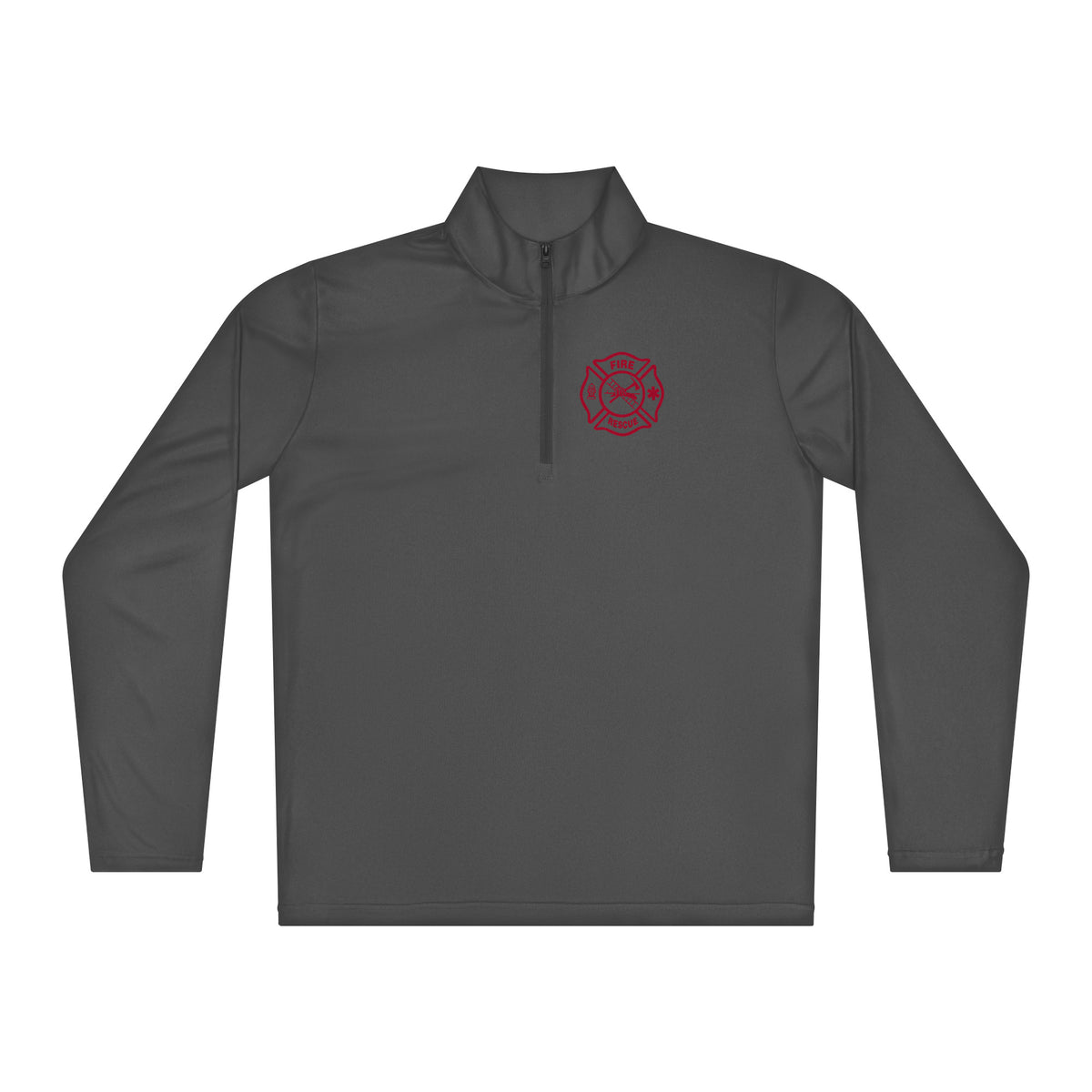 Fire Rescue — Duty Wear Performance Quarter-Zip, in Grey, front view
